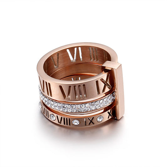 3 in 1 Roman Numeral Spinner Ring