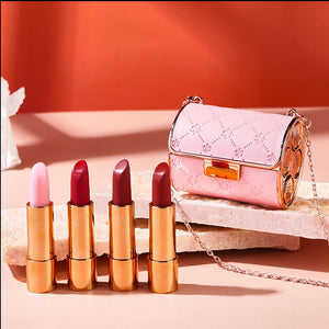 Velvet Matte Lipstick Set with Glamour Chain Pouch 【ডেলিভারি চার্জ ফ্রি】