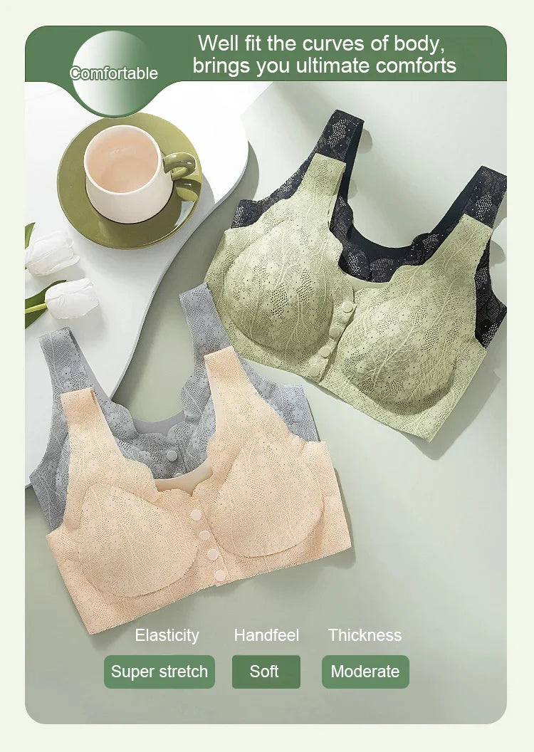 Front closure anti-sagging seamless bra for woman