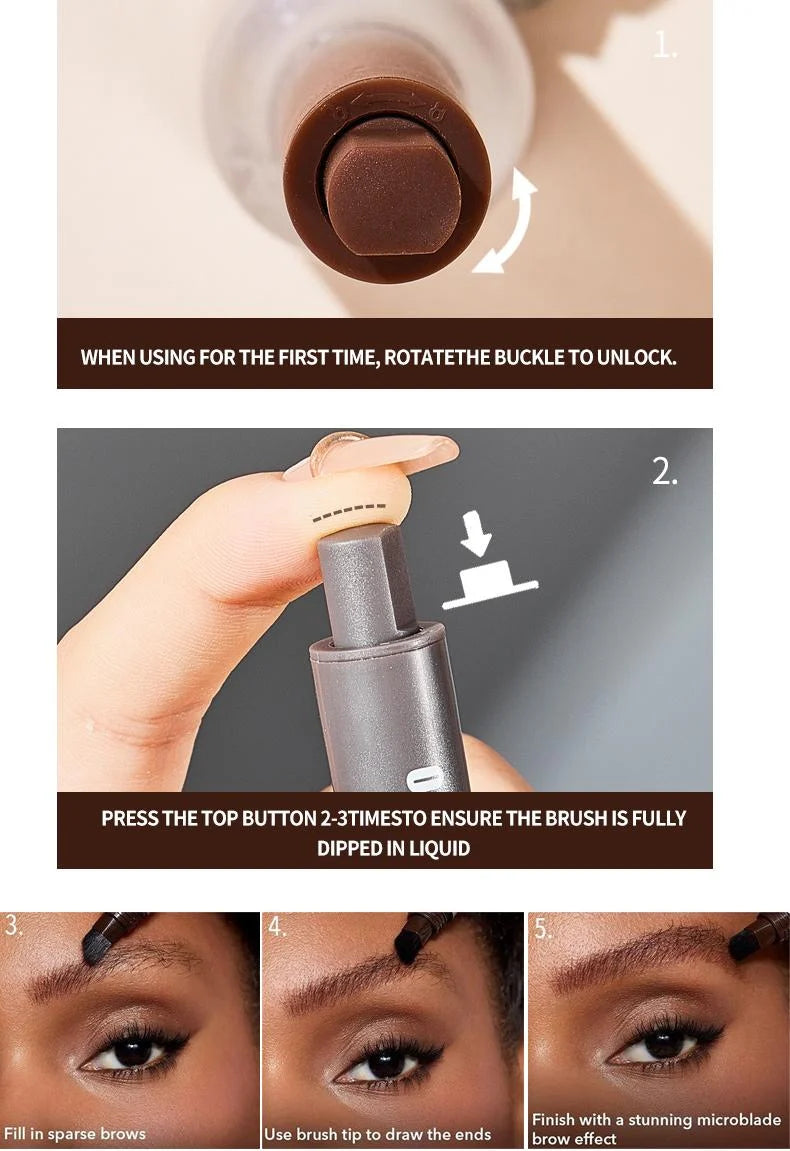 Brow-Fection Angled Brush & Dip Liquid Eyebrow Gel - Makeup and Cosmetic